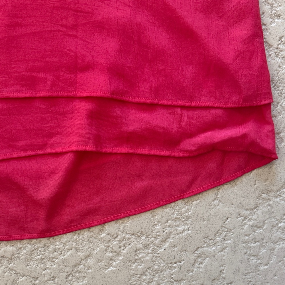 Cynthia Rowley Vibrant Red V-Neck Blouse - Picture 5 of 6